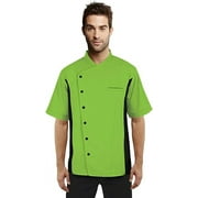 Short Sleeves side Mesh Vented Chef Coat Jacket Uniform Unisex for Food Service, Caterers, Bakers and Culinary Professional Green, Small