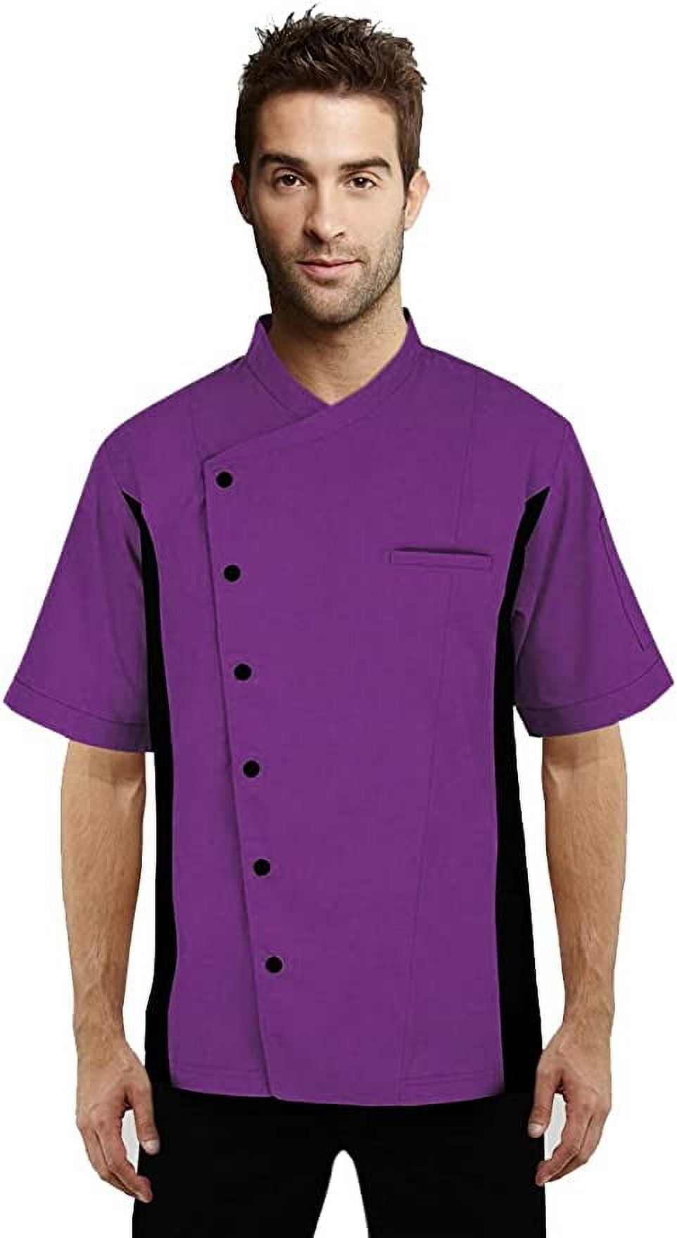 Serving Jacket Short Sleeves side Mesh Vented Chef Coat Jacket Uniform Unisex for Food ...
