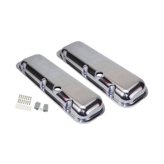 Short Smooth Polished Aluminum Valve Covers for Chevy Big Block