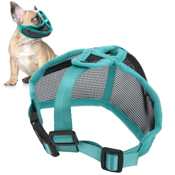 Short Snout Dog Muzzle, Anti-Biting Barking Chewing Protection Muzzle,Dog Muzzle Mesh Adjustable Breathable Anti Biting Bulldog for Anti-Biting Anti-Barking Licking[M ]