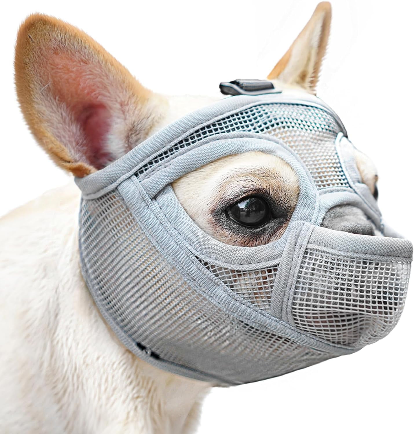 Short Snout Dog Muzzle French Bulldog Muzzle with Tongue Out Design to Prevent Eating Biting Licking Mesh Dog Muzzle for English Bulldog Breathable Muzzle for Grooming Walking Walmart Business Supplie...