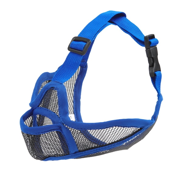 Short Snout Dog Muzzle for French Bulldog, Pug, English Bulldog - Open Eye Design for Better Vision & Comfort, Soft Mesh Adjustable Anti Biting Eating, Full Pant Allows Drinking & Feeding