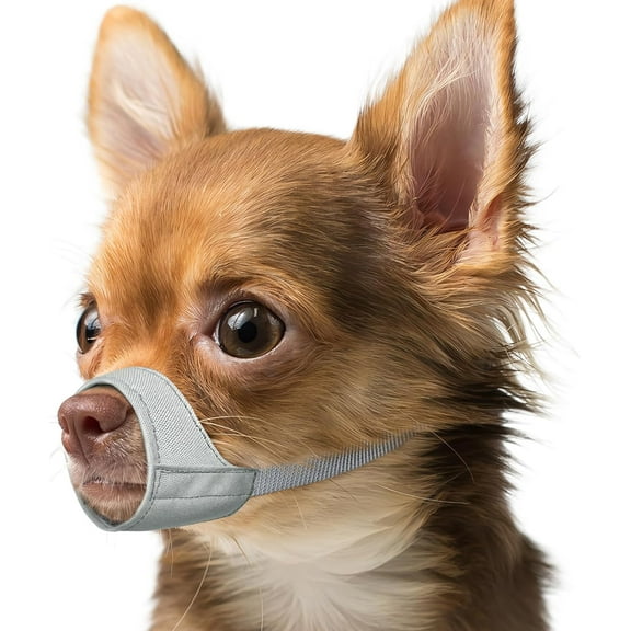 Short Snout Dog Muzzle, Small Muzzle for Chihuahua Shih Tzu American Bully Boxer Puppy, Soft Fabric Mouth Cover for Grooming Vet Visits, Prevent Biting Chewing Fighting