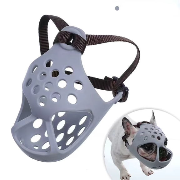 Short Snout Dog Muzzle,soft Silicone Adjustable Breathable Bulldog Muzzle For French Bulldog Shih Tzu And Pug For Biting Chewing for Biting Chewing Licking and Grooming, Allows Panting