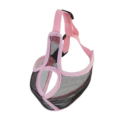 Short Snout muzzle Dog Grooming Tools Adjustable for Anti Biting Pink S