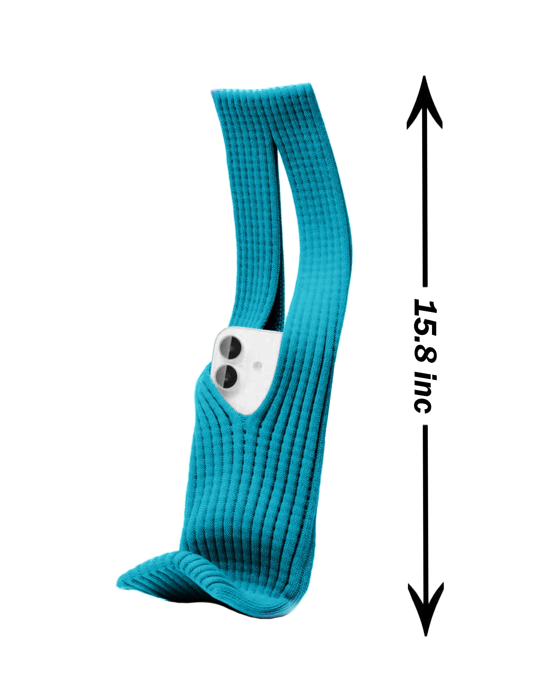 Short Soft Stretch Knit Phone Sleeve - Teal