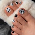 thumbnail image 1 of Short Square Cow Pattern False Nails 24pcs Rhinestone Full Cover Tips, 1 of 3
