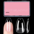thumbnail image 1 of Short Square Nail sets Soft Gel Full Cover Clear Gelly Nail Tips Half Matte Acrylic Nail Tips Pre-Filed Fake Press on Nail Tips for Extension Home DIY Salon Manicure 216PCS 12 Sizes, 1 of 5