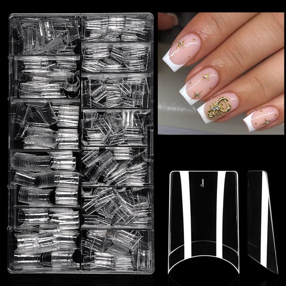 Short Square Nails Tips Semi Cover Durability ABS Artificial Nails Easy Application For Professional Manicure Effects