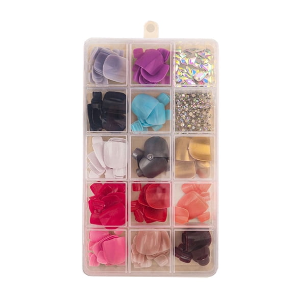 Short Square Press-On Toenails Set – 24Pcs Fake Toe Nails with Decorative Rhinestone Gems, False Beach Nails for Women & Girls, Easy Glue-On Design, Natural Fit for Pedicure & Home Manicure