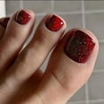 thumbnail image 1 of Short Square Press On Toenails, Sparkling Fake Toenails,Full Cover False Toenails For Women And Girls Comes With Reusable Storage Box, 1 of 4