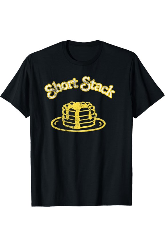Short Stack Pancake T Shirt 70's Retro Distressed Text