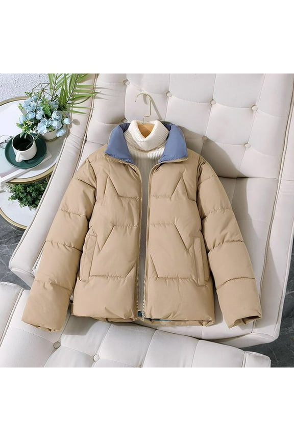 Short Stand Up Collar With A Small Padded Jacket Thickened Warm Padded Jacket plus Size down Coats for Women Ladies Jackets Style Coat Men Insulated down Jackets Coat Women Women's Winter Coat with