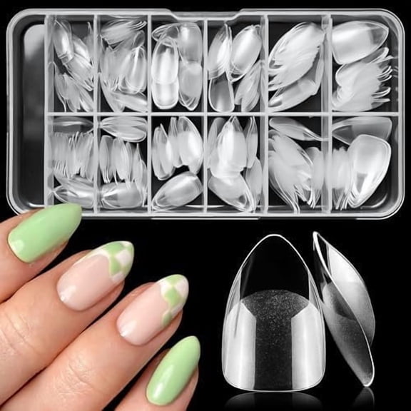 Short Stiletto Gel  Tips, 240 count   Tips Full Cover Clear Press  Nails False Tips for  Extension, 12 Sizes Short  Nails