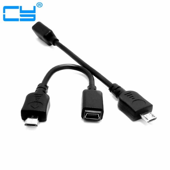 Short Straight Mini USB Female to Micro USB Male Cable Adapter for Mobile phones and tablet