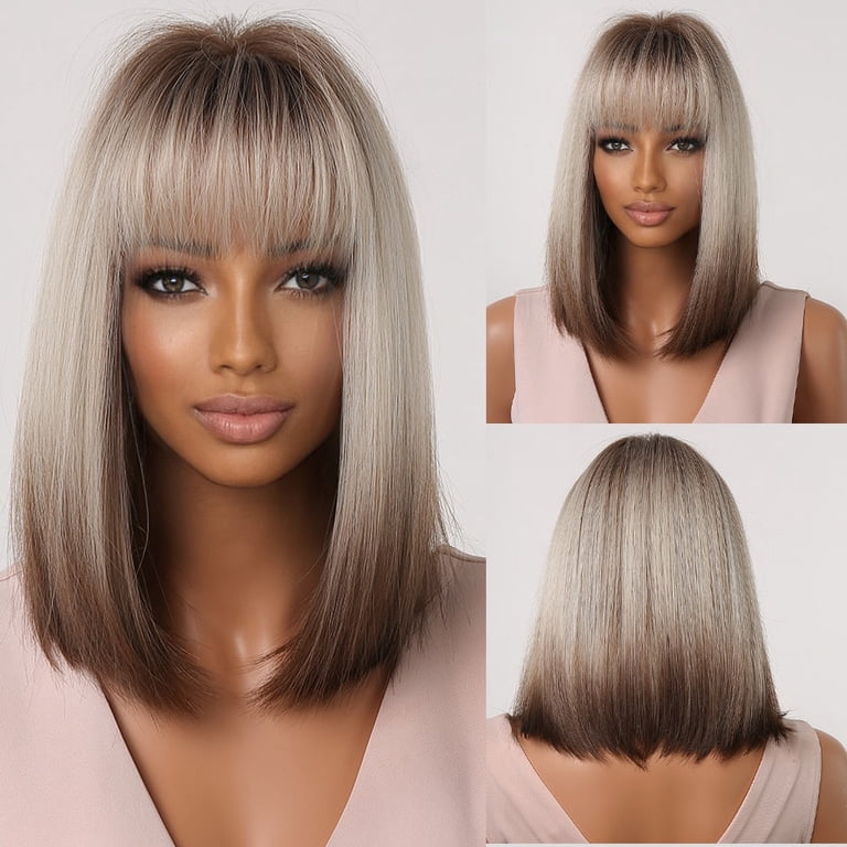 Short Straight Synthetic Wigs for Women & Girls - Blonde to  display picture 2