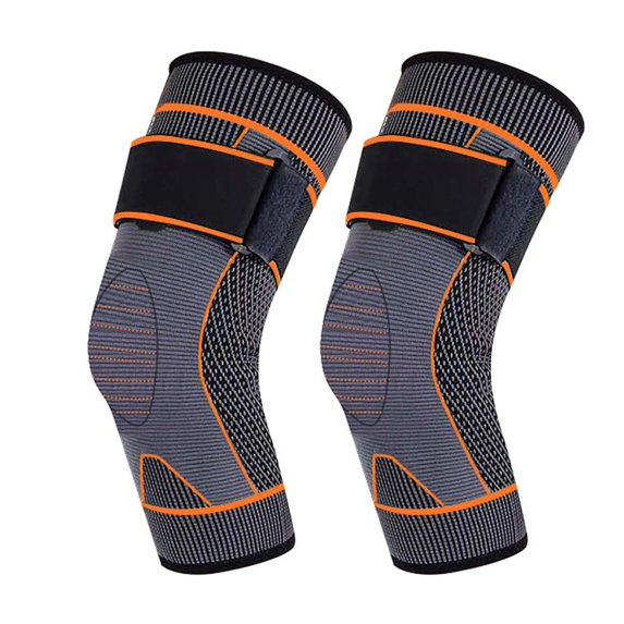Short Style Self Heating Knee, Tourmaline Acupressure Knee Sleeves for Men Women, Improves Circulation and Metabolism, Leg Massage Relieve Muscle Tension, Wormwood Self-Heating Knee Pads(Orange)