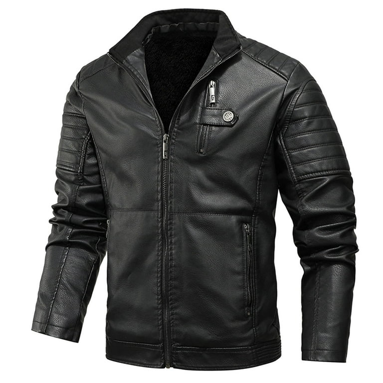Short Suede Jacket Thin Jacket Men Men Autumn And Winter Fashion Casual Solid Color Pocket Thick Coat Velvet Leather Jacket Indoor Outdoor Slipper