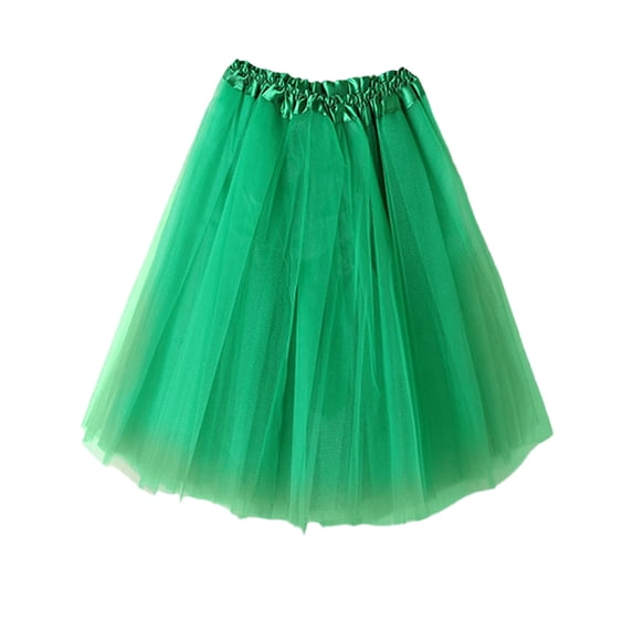 Short Summer Skirts for Teen Girls Kids Short Tutus Skirts, Midi Tulles Party Skirt for Teen Girls, Princess Ballets Dance Skirts Skirt for Girls Green One Size