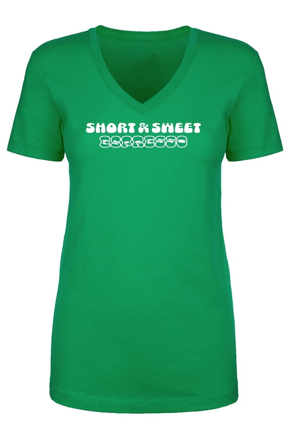 Short & Sweet Espresso Womens V-Neck T-Shirt