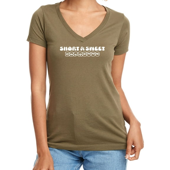 Short & Sweet Espresso Womens V-Neck T-Shirt