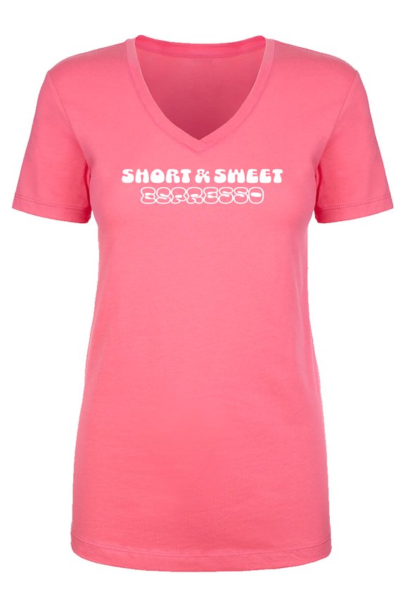 Short & Sweet Espresso Womens V-Neck T-Shirt