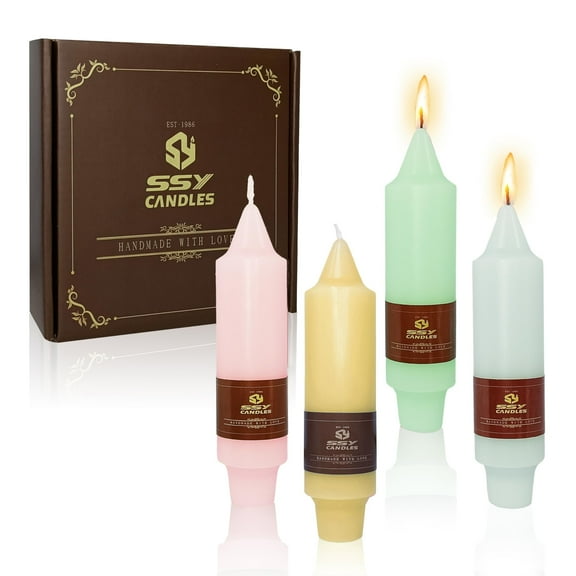 Short Taper Candle Candle Sticks, 5 Inch Mini Pillar Candles Small Taper Candles, 4PCS Handmade Unscenteds Candlesticks for Chimes, Rituals, Spell, Wedding, Religious, Home Decor