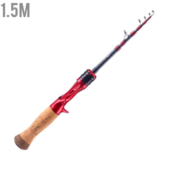 Short Telescopic Fishing Rod, Suitable for Horse Mouth and Red Eye Fish, Reinforced Carbon Structure for Durability (1.5M handle)