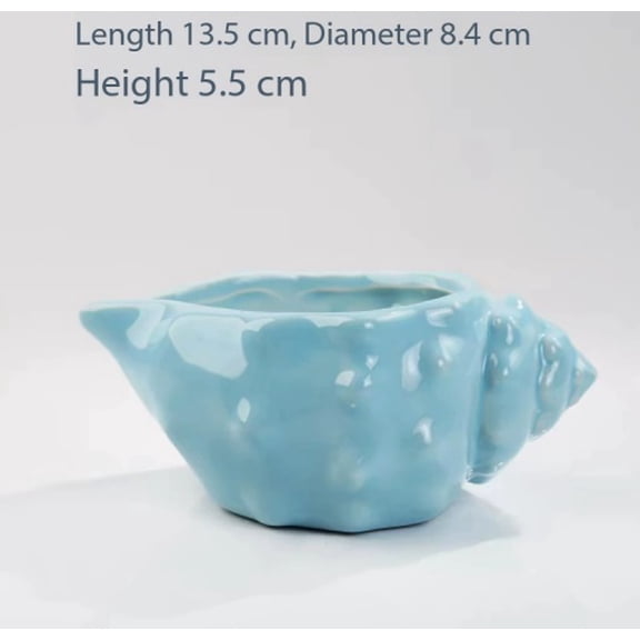 Short-Term Blue Sea Snail Ocean Flower Pot Decorative Item for Aquarium & Garden Display Realistic Resin Snail Figurine for Terrarium, Fish Tank, and Succulent Pot Decor