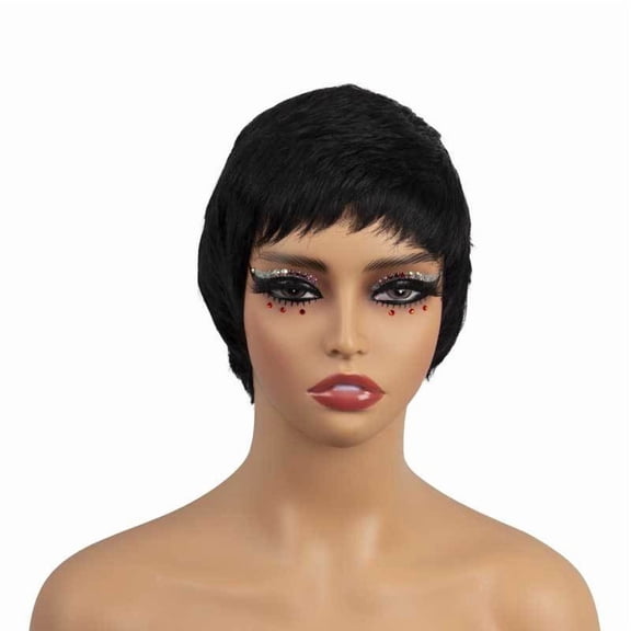 Short Textured Hair Wigs for Women Retro Fluffy Cosplay Wig with Bangs for Daily Wear and Party Styling