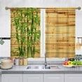 thumbnail image 1 of Short Tier Curtains for Kitchen Bathroom, Green Bamboo Cafe Curtains, Soft Airy Kitchen Sink Curtains with Kitchen Bathroom Window Curtains, 39" L x 27.5" W, 2 Panels, 1 of 5
