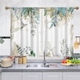 thumbnail image 1 of Short Tier Curtains for Kitchen Bathroom, Scandinavian Style Plants Cafe Curtains, Soft Airy Kitchen Sink Curtains with Kitchen Bathroom Window Curtains, 39" L x 27.5" W, 2 Panels, 1 of 6