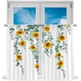 thumbnail image 1 of Short Tier Curtains for Kitchen Bathroom, Vibrant Sunflower Cafe Curtains, Soft Airy Kitchen Sink Curtains with Kitchen Bathroom Window Curtains, 39" L x 27.5" W, 2 Panels, 1 of 6