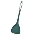 thumbnail image 1 of Short Turner, Heat Resistant Spatula Spoon, Flexible Silicone Cooking Scoop Spoonula, Serving Mixing Scraping Food in Pan Cookware, Seamless Multifunctional Kitchen Utensil, 14.96 Inch,Dark Green, 1 of 9