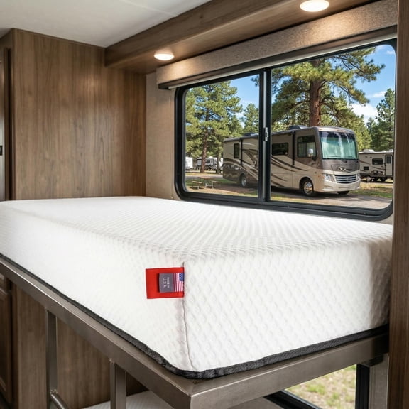 Short Twin Mattress - 6 Inch RV Mattress - 38x74, Aquasoft Memory Foam, Medium Firm, Breathable Diamond Soft Cover Fabric, Certified Only Safe Foams, Bed in a Box Mattress, Made in Mississippi