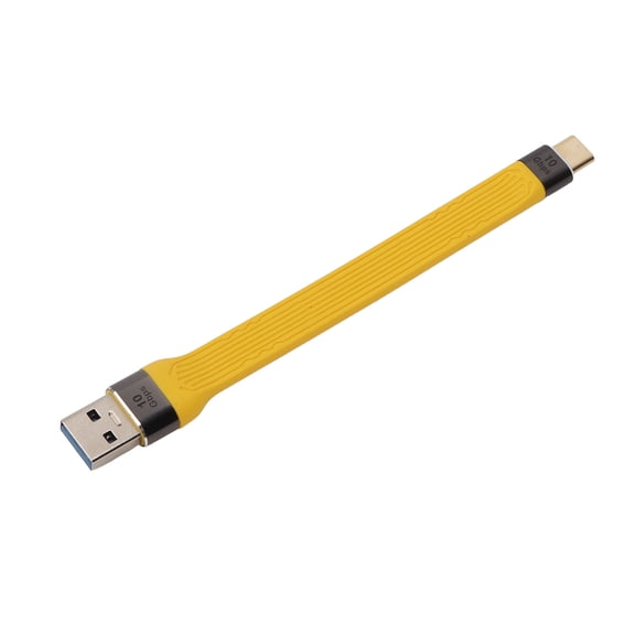 Short USB A to USB C Cable 5.3in, 100W 5A Fast Charging 10Gbps Data Sync FPC Flexible Cord for Huawei Xiaomi