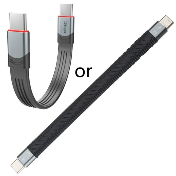 Short USB C Cable 60W PD Fast Charging Cable USB 3.1 Type C 40Gbps Short USB C to USB C Cable for 3 Device