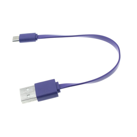 Short USB Cable for Arlo Pro / Pro 2 Security Cameras - MicroUSB Purple Charger Cord Power Wire Flat Fast Charge Sync Compatible With Arlo Pro and Pro 2 Models