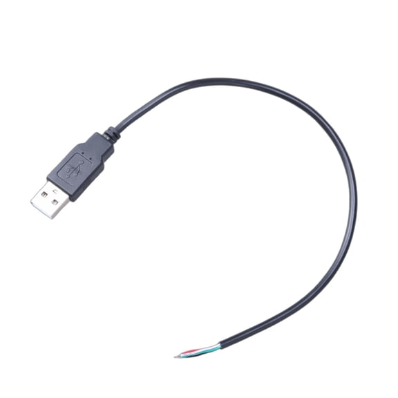 Short USB Male 4 Pin Bare Wire, USB 5V 4 Pin Pigtail Open End Power and Data Cable for USB Equipment Installed