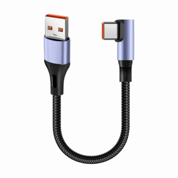 Short USB to Type C Charging Cable 6A Rapid Power Delivery Wire Line Nylon Braided Cord Support for Phones Laptops