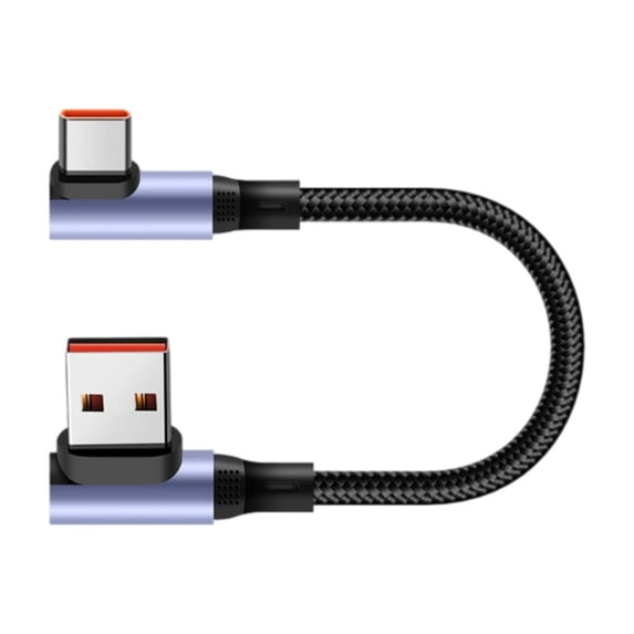 Usb Cable Bending Short USB to USB C Charging Cable Line 90 Degree Bend/Straight Head 15 ...