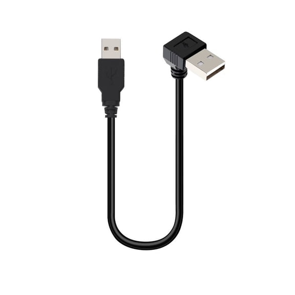 Short USB2.0 Male to Male Right Angled Cable 25Cm Data Cable Elbow Adapter Cord for Laptop Case and Car Sound Systems