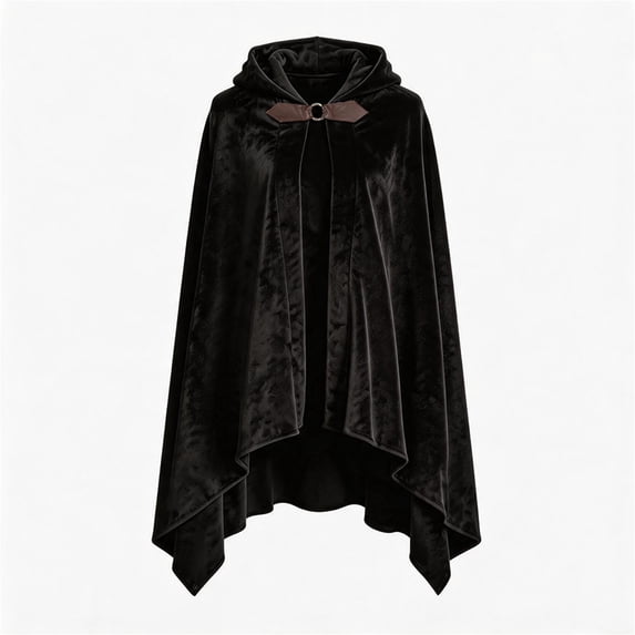 Short Velvet Cloak Halloween Costume Cape for Elf Wizard Role Play Soft Fabric Mantle for Spooky Festivals and Themed Character Dress Up Black
