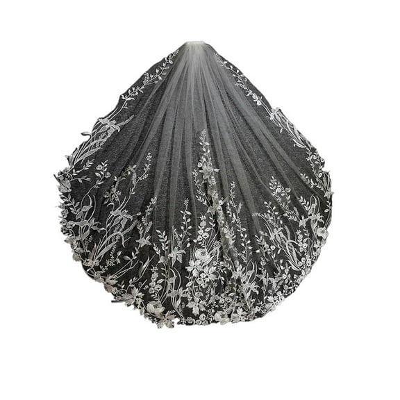 Short Wedding Veil with Bling Sequins 1 Meter 1 Layer Bridal Veil with Comb White Veil Wedding Accessories