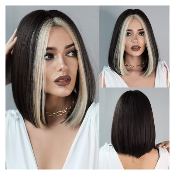 Short Wig Blonde Wig for Women Daily Party Synthetic Hair Wig with Heat Resistant Fiber