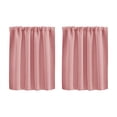 thumbnail image 1 of Short Window Curtains, Curtain for Kitchen Window, Blackout Curtain Panels, Rod Pocket Blackout Curtains, 52X18 Inch 1Pc Pink Solid High Precision Semi-Café Curtain, Privacy, 1 of 4