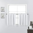 thumbnail image 1 of Short Window Curtains Tiers for Kitchen - Insulated 100% Blackout Curtains 24 inch Length for Bathroom Basement Window, White, 1 of 5