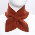 thumbnail image 1 of Short Winter Scarf Knitted Scarf for Women Y2K Fashion Neckerchief Decoration Wraps Soft Warm Scarves Neck Warmer Light Brown Free, 1 of 3