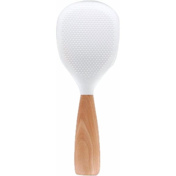 Wood Handle Silicone Spatula - Heat Resistant, Non-Scratch Spoon for Nonstick Pots, Rice Cookers, Mixing & Scraping(XX)
