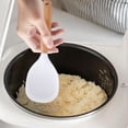 thumbnail image 1 of Short Wooden Handle Silicone Spatula, Multifunction Spatula Cooking Spoon, Silicone Spoon with Wooden Handle, Heat-insulation Heat-resistant Spoons for Rice Cooker, 1 Pcs, 8.27x3.15", 1 of 6